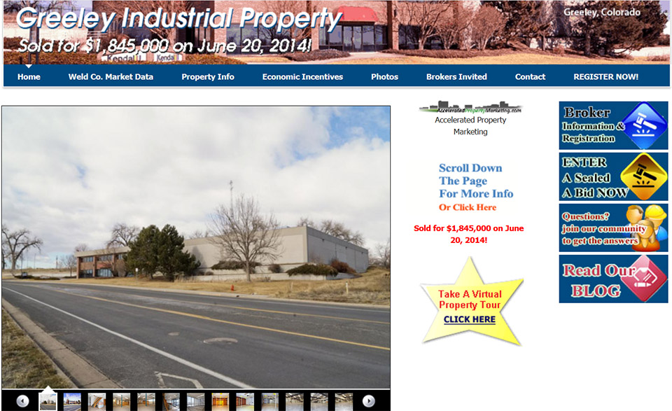Greeley Industrial Property website